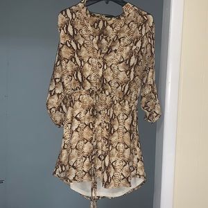 Cals snake skins dress with made in adjustable cinch tie around the waist